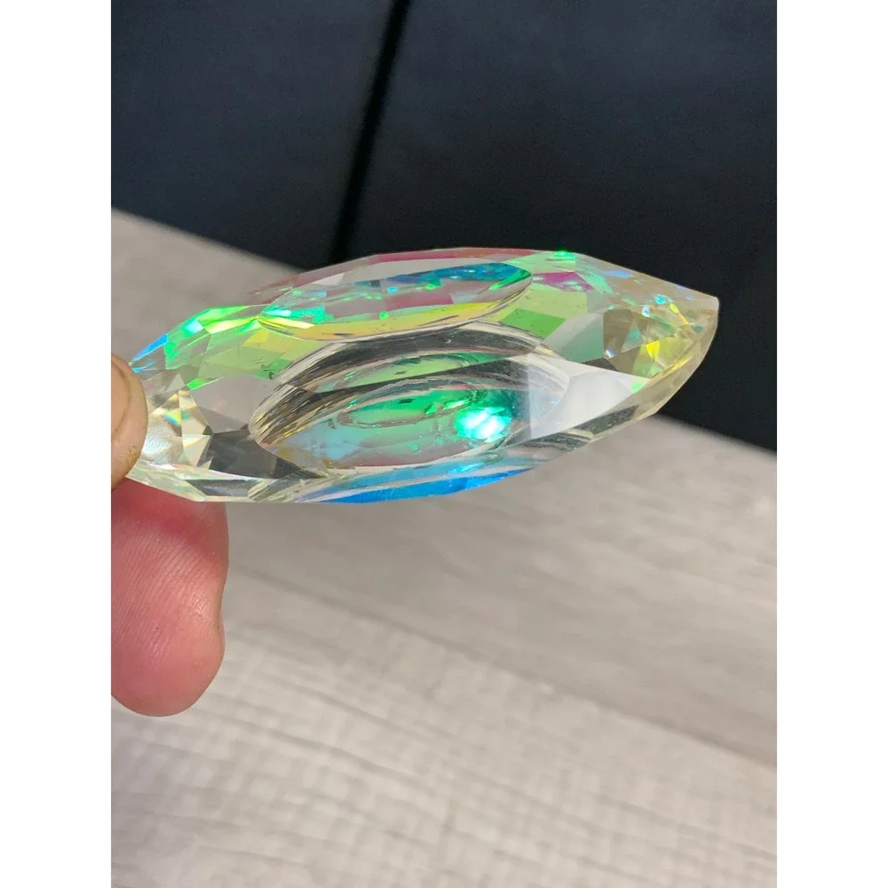 Aurora Borealis AB Crystal Suncatcher Large Marquise Prism Rainbow Maker 3152